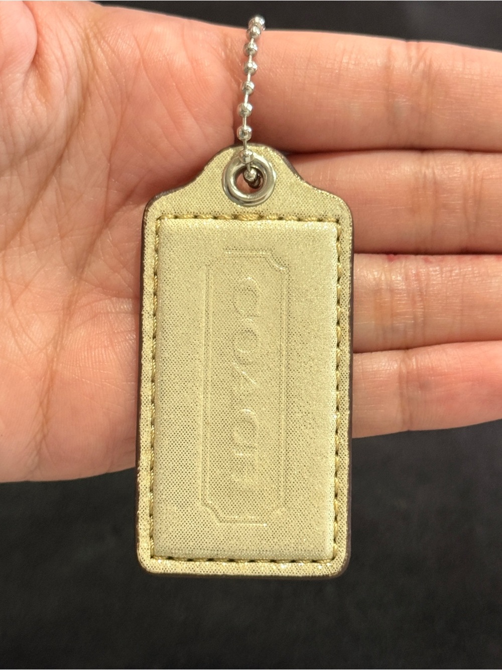 2.5" Medium Y2K Coach Leather Key Fob Bag Charm Keychain Hang Tag/Hangtag